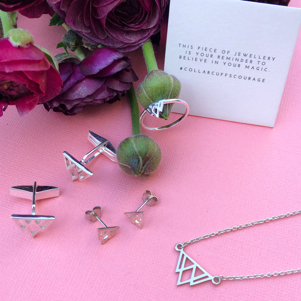 Silver Collar Cuffs Courage Necklace