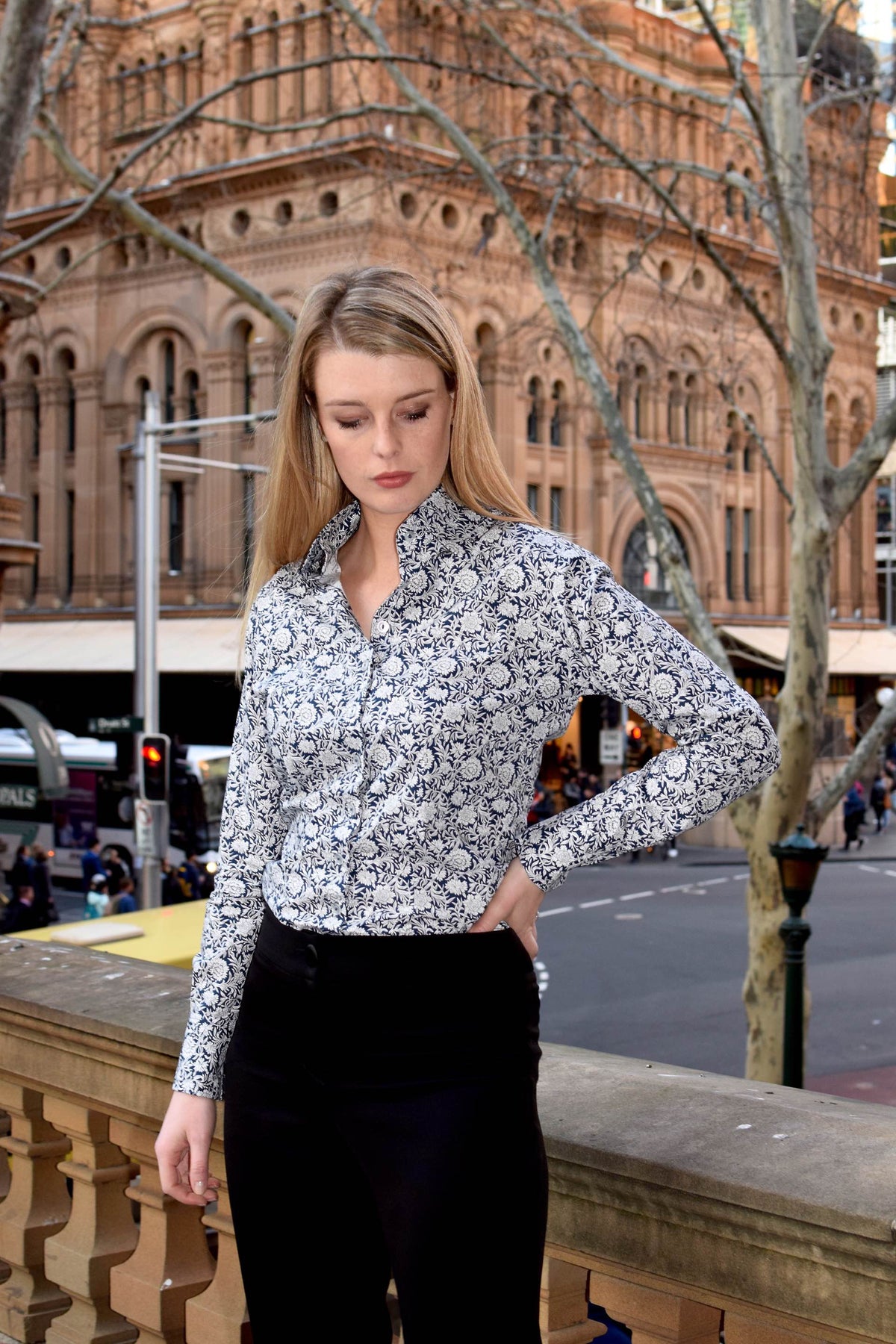 Palace Garden - Liberty Print Fabric French Cuff Blouse