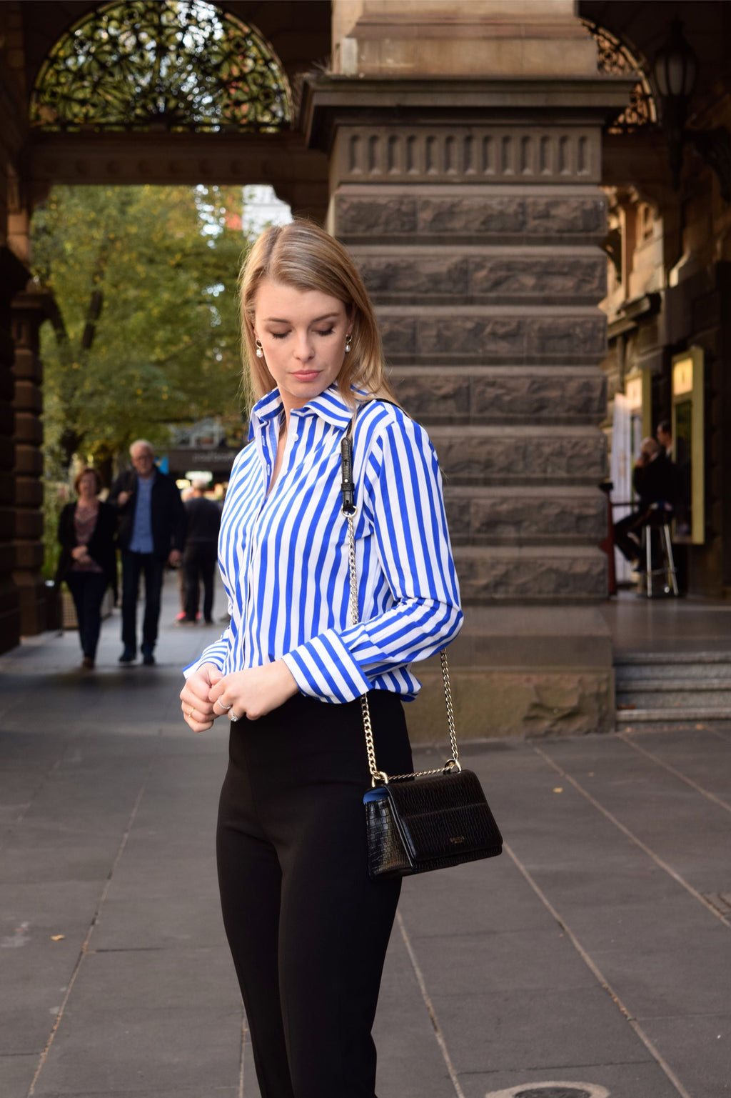 Lawyer Shirt - Nautical Strip Button Cuff shirt