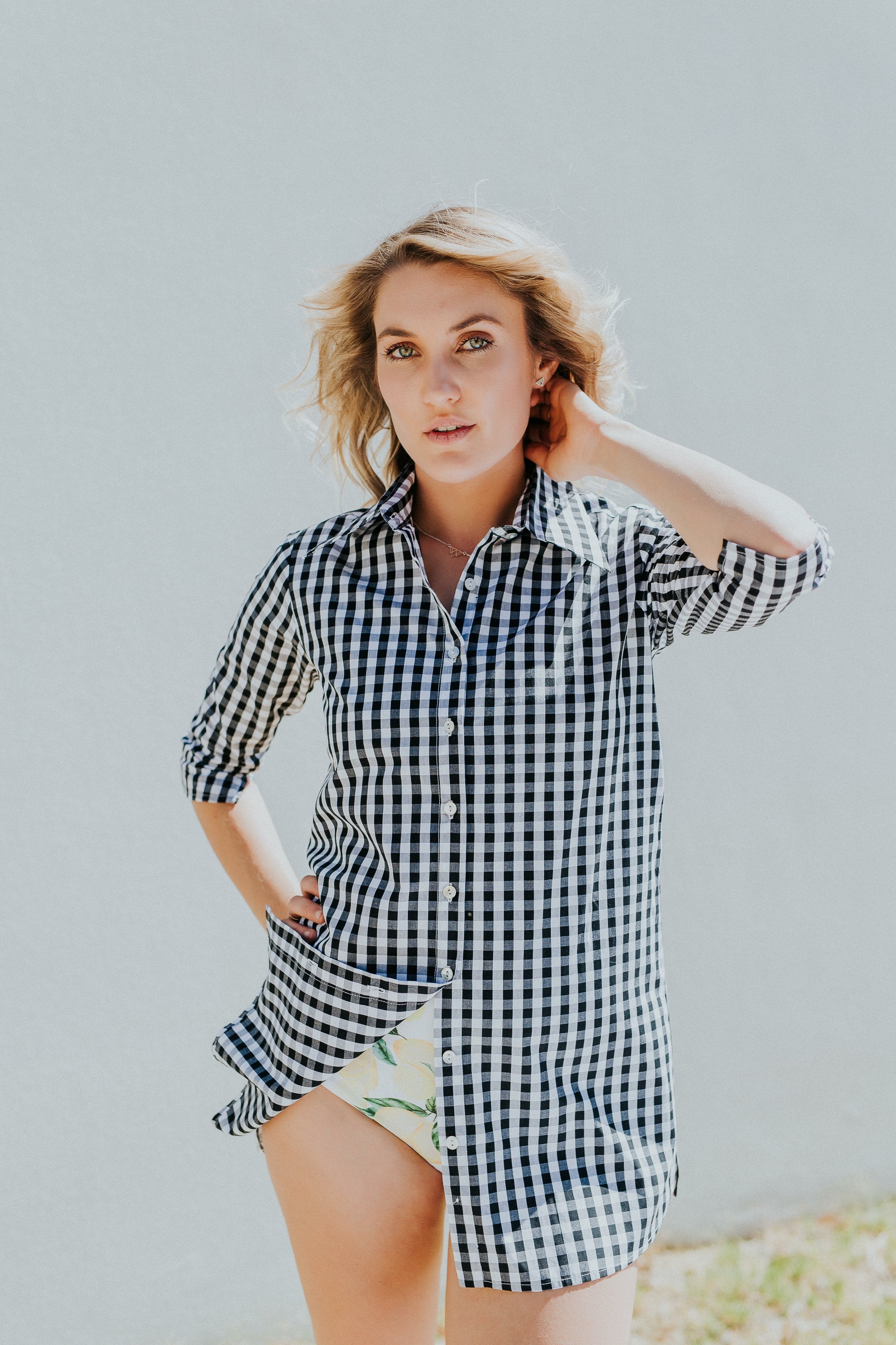 Hamptons Resort Shirt - Check Casual Blouse