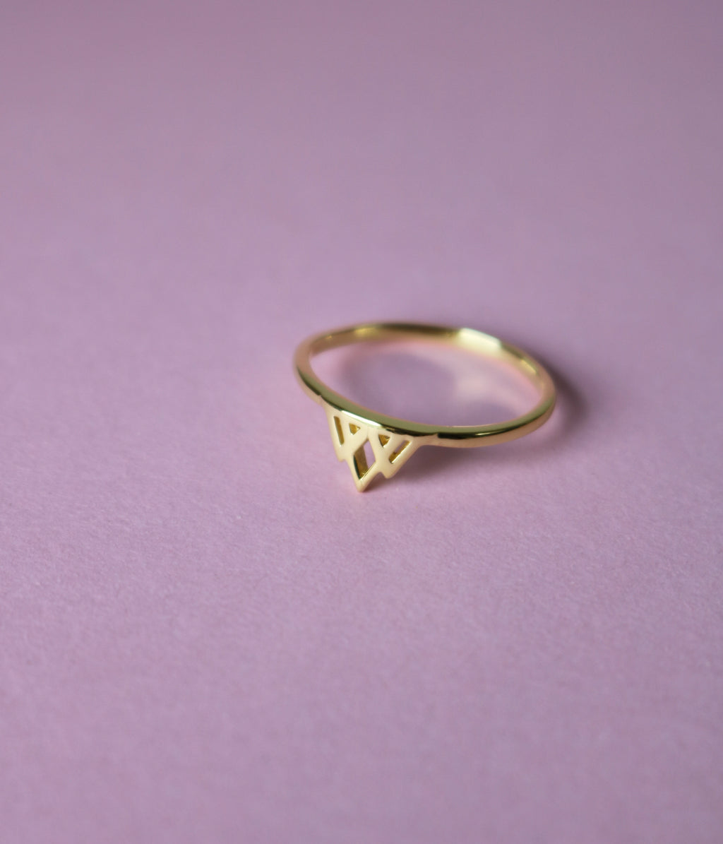 Gold Ring - Collar Cuffs Courage Symbol